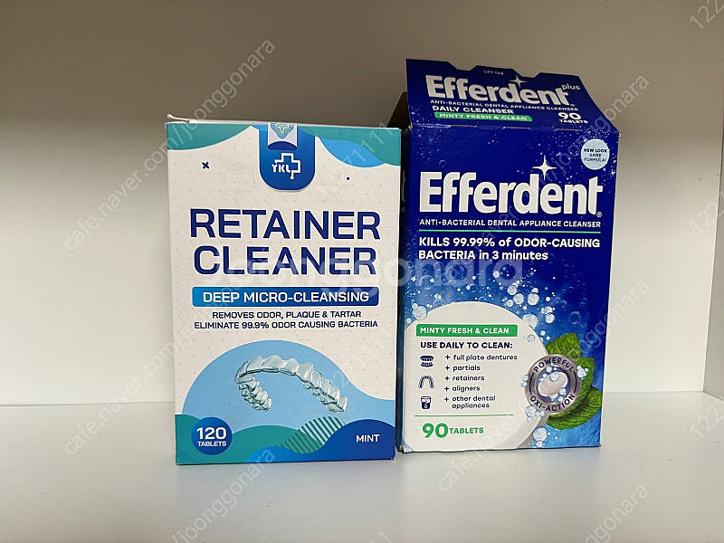 Efferdent 치아교정 장치, 틀니 클렌저 40정+...--0