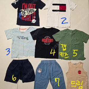 타미힐피거 남아 키즈 반팔티 110~120, 갭키즈 120, 스파이더맨 7부 데님 반바지 120. 드림 있음