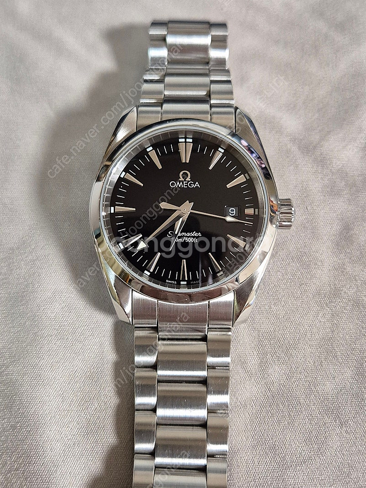 오메가 씨마스터 아쿠아태라 쿼츠 36mm 검판--0