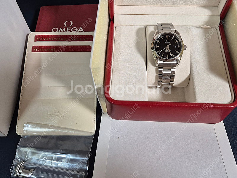 오메가 씨마스터 아쿠아태라 쿼츠 36mm 검판--1