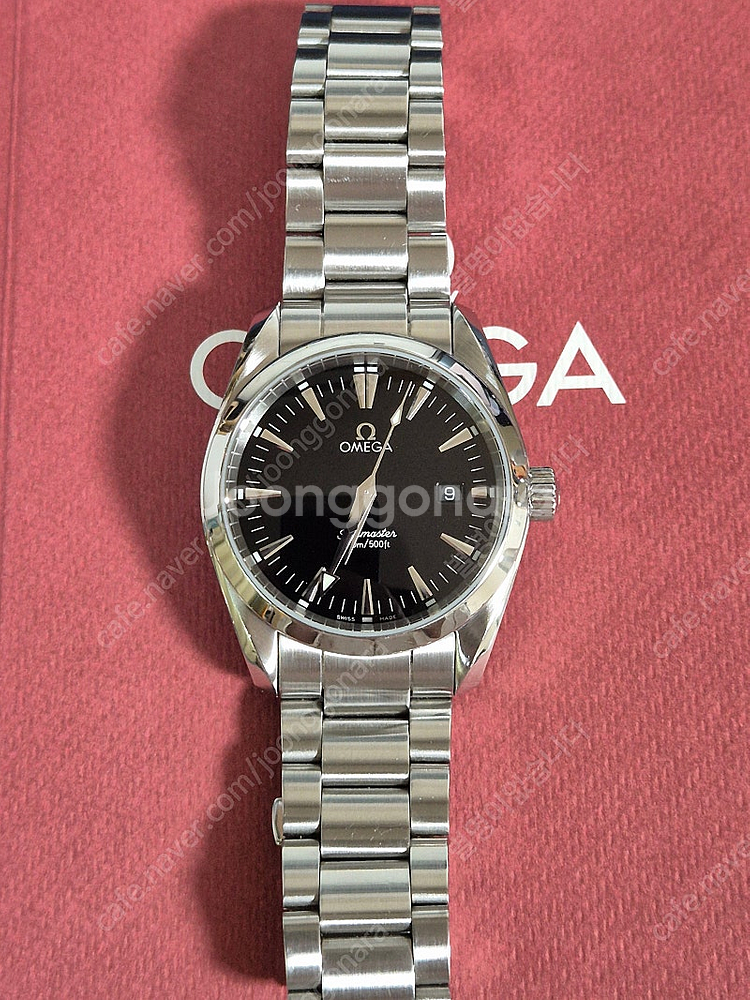 오메가 씨마스터 아쿠아태라 쿼츠 36mm 검판--2