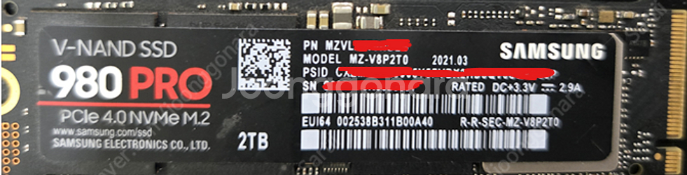Nvme SSD 2ea(파이어쿠다/삼성)--0