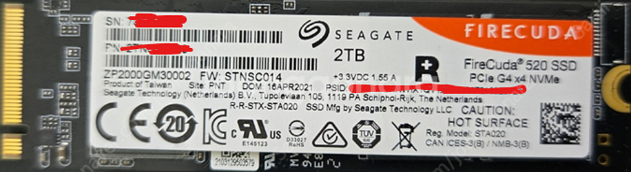 Nvme SSD 2ea(파이어쿠다/삼성)--1