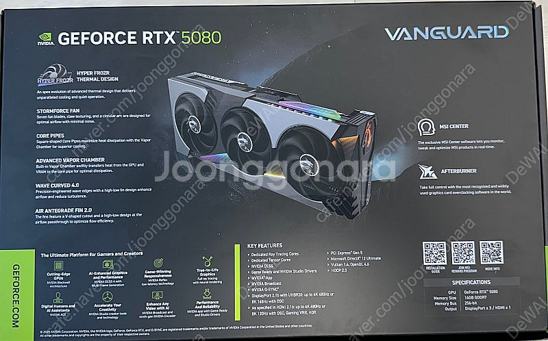 [미개봉] MSI 지포스 RTX 5080 뱅가드 SOC...--1