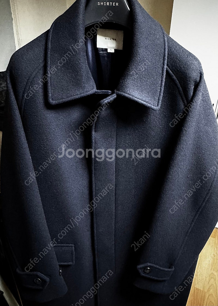 셔터 shirter 멜튼 울 발마칸코트 다크네이비 L사...--0