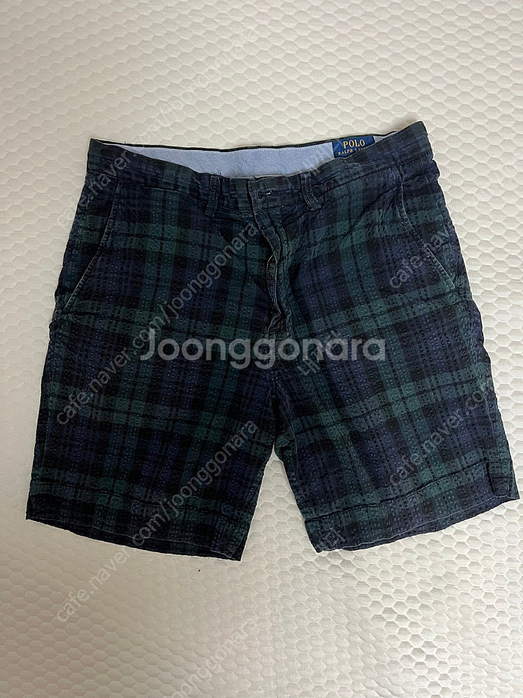 폴로 시어서커 타탄 반바지--0