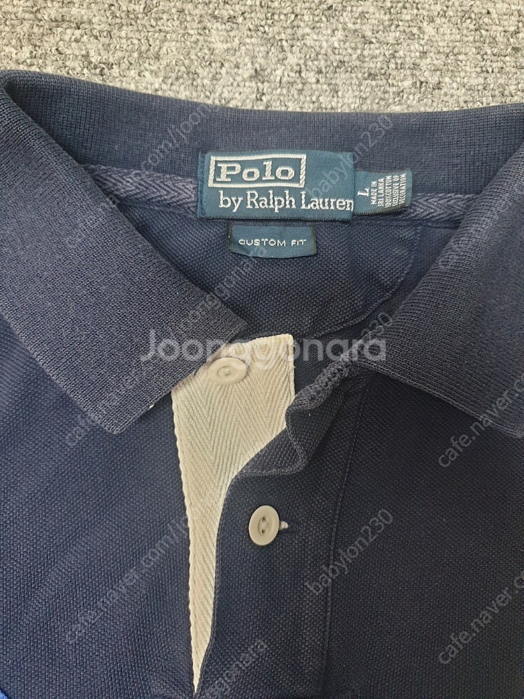 폴로 랄프로렌 커스텀핏 카라티 파란색 및 노란색 (사이...--2