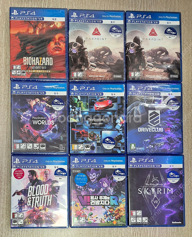 ps4 vr게임모음 바하7골드, 파포인트,VR월드,VR...--0