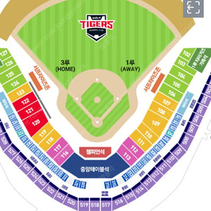 8월3일 일요일 기아vs한화 홈응원단 바로위 3루ev3 4연석 판매
