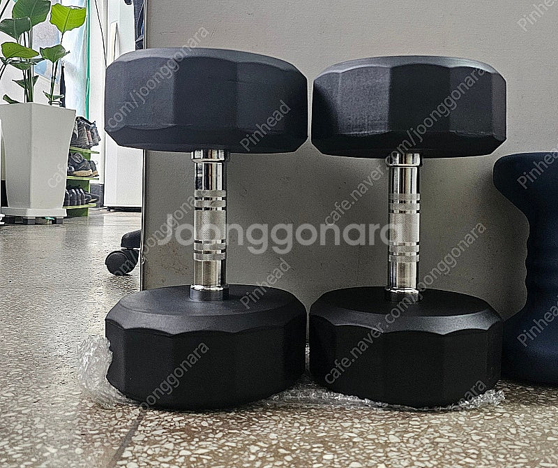 에코스포츠 프리미엄 12각 고무덤벨 24kg 두개/담양...--1