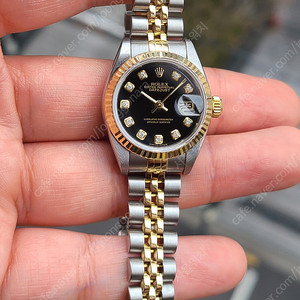 [정품] 롤렉스 여성용 데이저스트 블랙 10P 다이아 18K 콤비 (Rolex Datejust Gold 10P Diamond Black Two-Tone Women's)