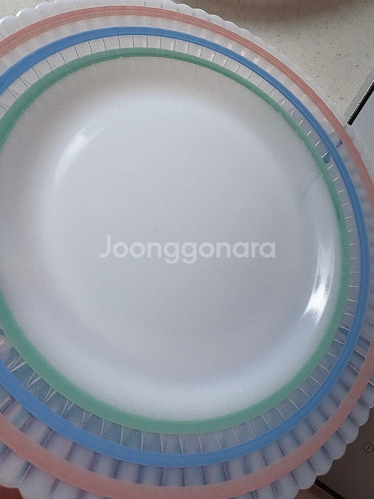 가격인하 빈티지 맥베스에반스 파스텔밴드 밀크글라스 디너...--5