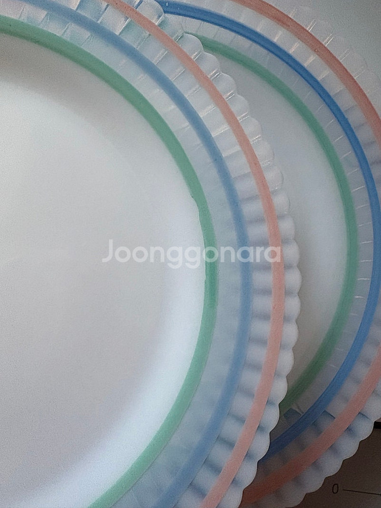 가격인하 빈티지 맥베스에반스 파스텔밴드 밀크글라스 디너...--7