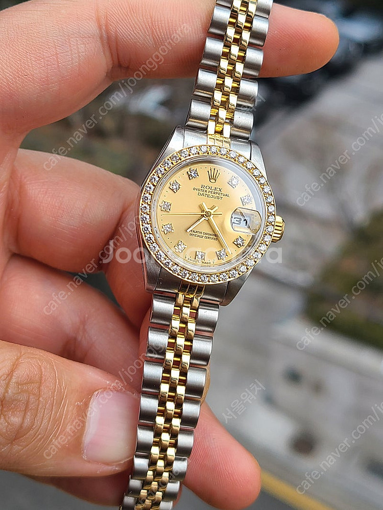 [정품] 롤렉스 여성용 데이저스트 다이아베젤 10P 다이아 18K 콤비 (Rolex Datejust Gold 10P...--4