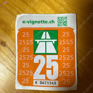 25년 스위스 비넷 (고속도로 통행권)