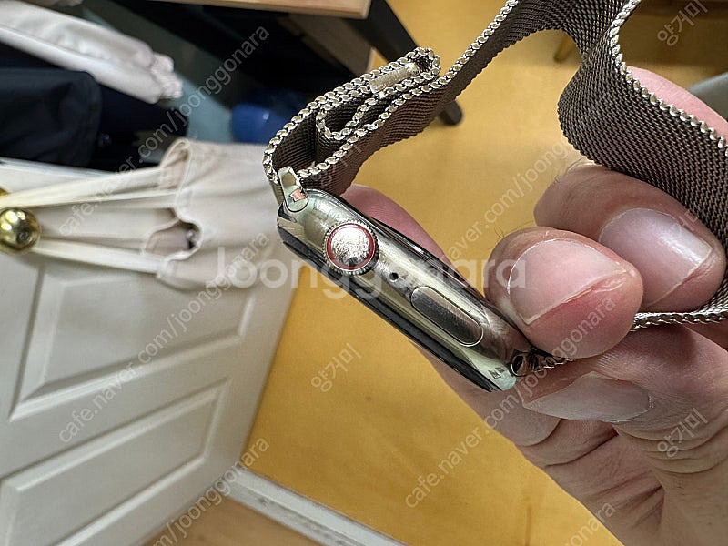 애플워치6 44mm 골드 스테인레스+정품 밀레니즈 루프--1