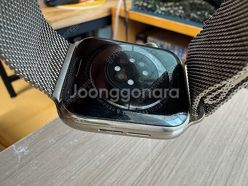 애플워치6 44mm 골드 스테인레스+정품 밀레니즈 루프--6