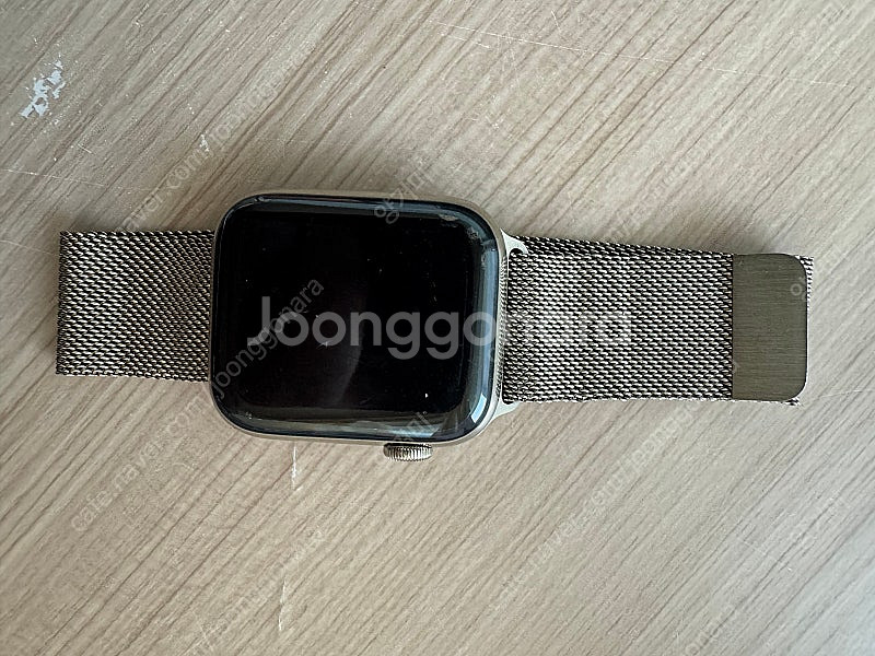 애플워치6 44mm 골드 스테인레스+정품 밀레니즈 루프--7