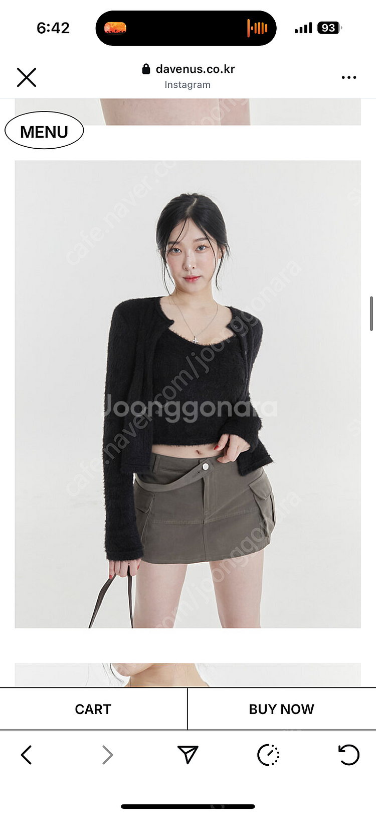 다비너스 아웃포켓 스커트 S 브라운 새상품--0