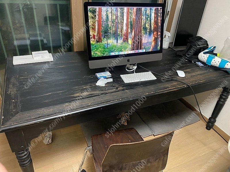 까사알렉시스 다이닝 테이블 원목 블랙 이미지