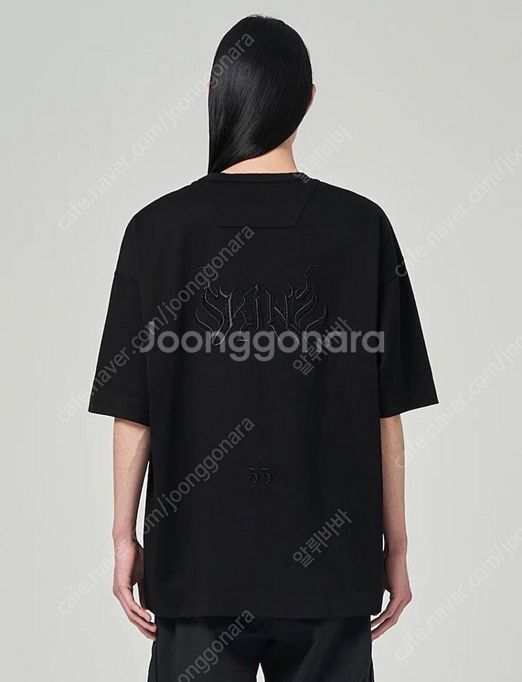 준지 블랙 오버핏 반팔 M--0