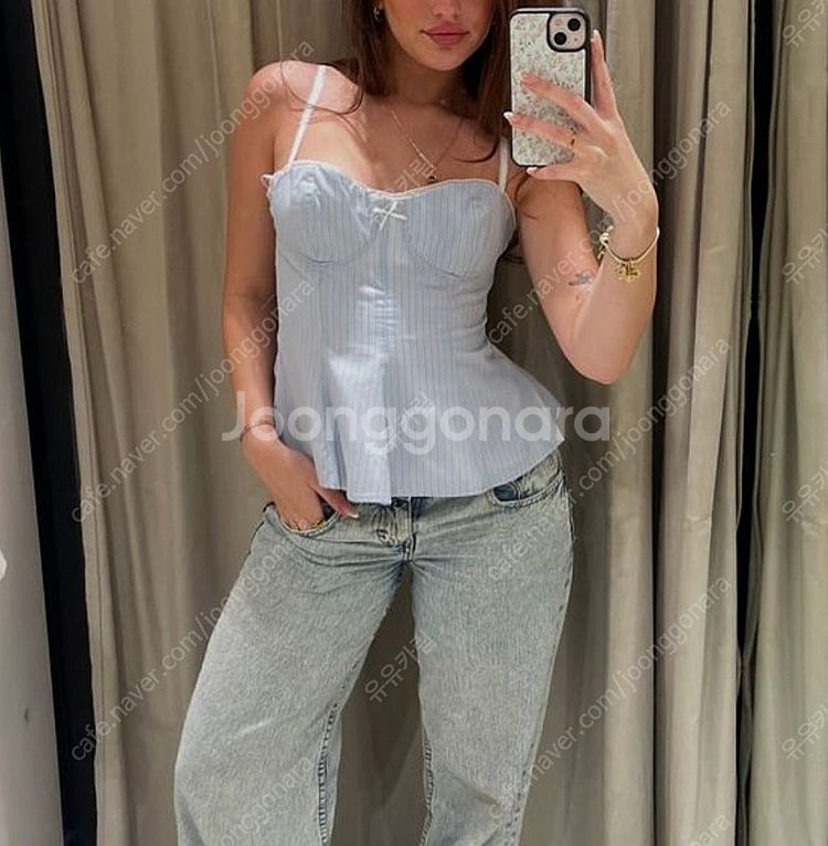 ZARA 자라 리본 매듭 페플럼 포플린 탑 소라, 자라...--1