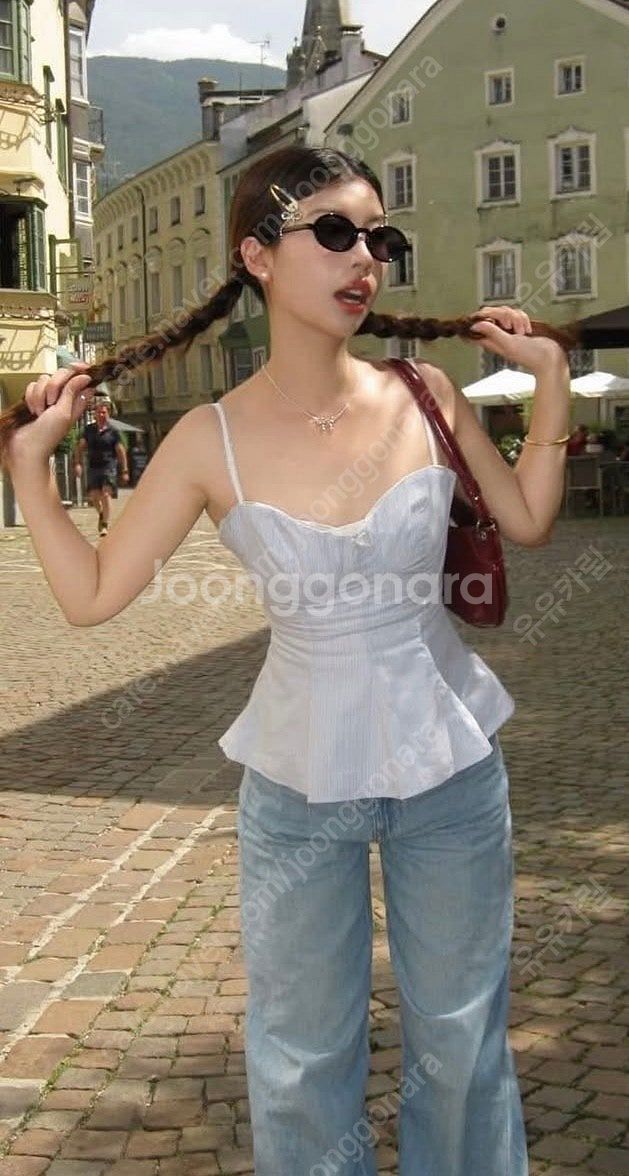 ZARA 자라 리본 매듭 페플럼 포플린 탑 소라, 자라...--3