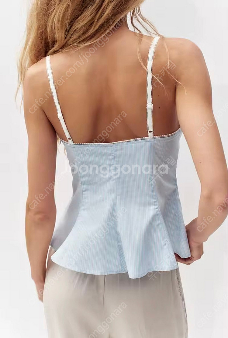 ZARA 자라 리본 매듭 페플럼 포플린 탑 소라, 자라...--5
