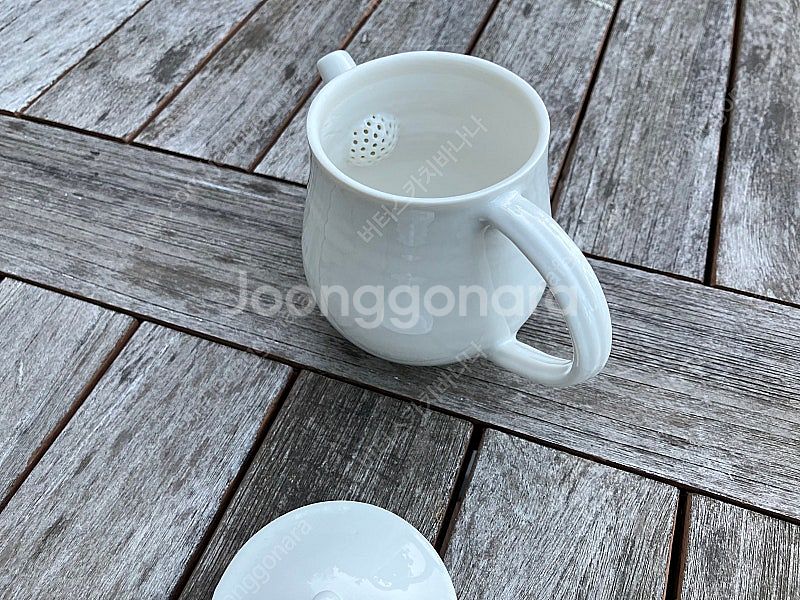 대리) 일본 작가 카토카즈미 백자 티팟 / 젓가락 받침...--2
