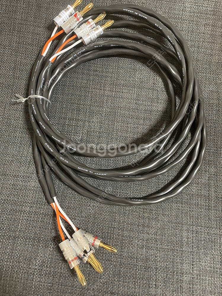 일제 카나레 스피커케이블 2미터 1조 금도금단자--0