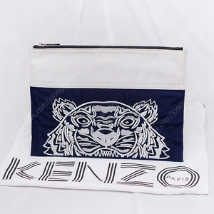 겐조 (KENZO) 컬러블럭 타이거 레터링 양면 로고 클러치백