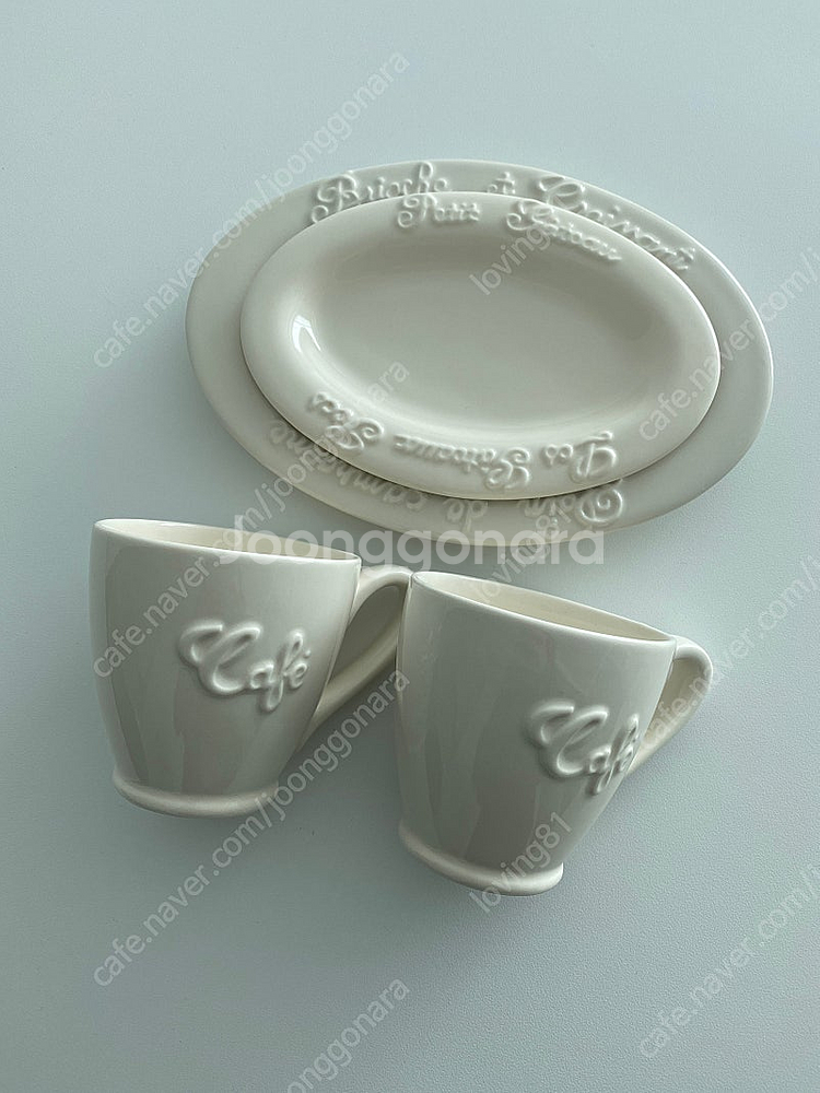 스튜디오엠 머그 컵 2개 & 플레이트 2종 세트--0