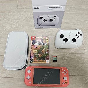닌텐도스위치라이트 코랄 판매합니다+동물의숲+짱구는못말려 탄광마을의 흰둥이+8bit 컨트롤러
