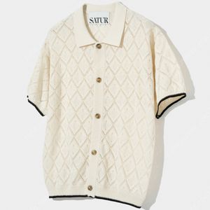 100,32 새터 satur 페즈 케이블 칼라 반팔 니트, 이태리 트랜짓 transit 테이퍼드핏 린넨 9부 팬츠