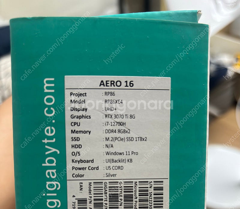 기가바이트 aero16 xe4 3070ti oled 노...--4