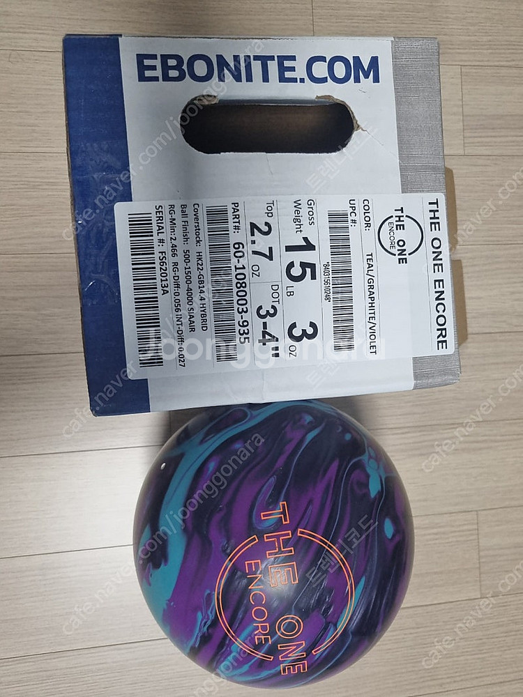 에보나이트 더원 앙코르 15파운드 공인구 새상품 볼링공--2