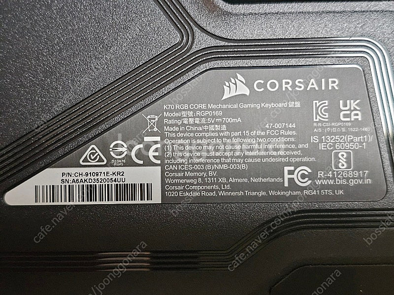 커세어 k70 core rgb 키보드 택포--6