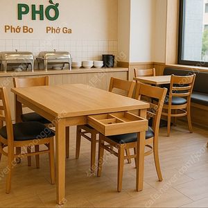 영업용 식탁 식당 주방식탁 업소용테이블 베트남산 식탁 수저통포함 14조 있음 식탁금액