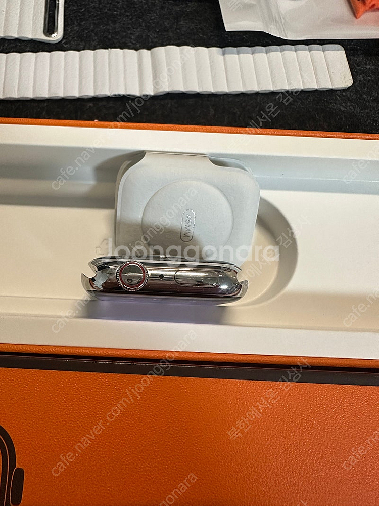 애플워치 에르메스 시리즈 7 실버 스테인레스 45mm--4