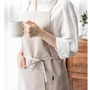 [쓰임] 새상품,베이지 스트라이프 앞치마(착샷있음)