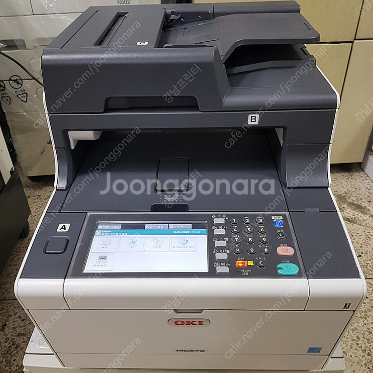 오키 a4고속 컬러양면레이저복합기 mc573dn 중고--0