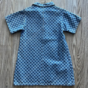 여름 원피스 바둑판무늬 폴로넥 데님 스커트