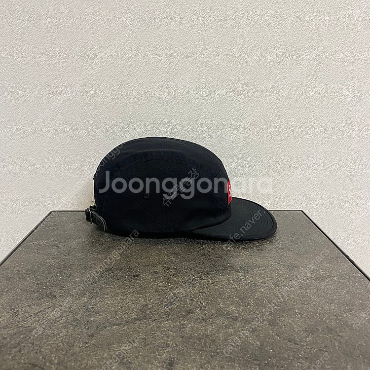 슈프림 워시드 블랙 레드 박스로고 캠프캡 모자--1