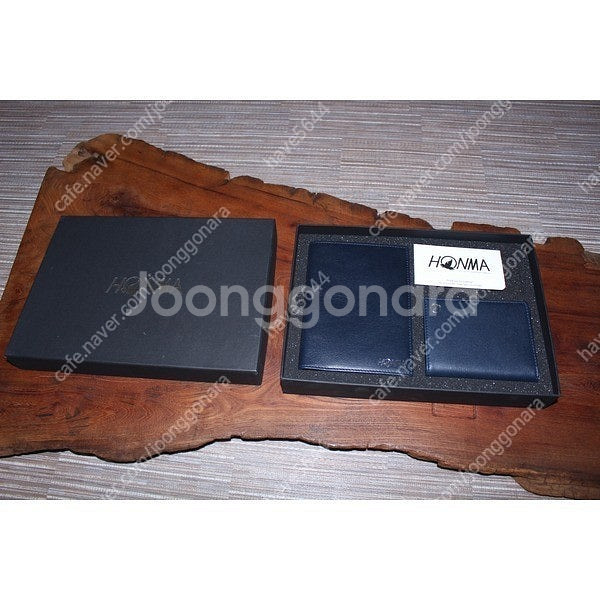 (미사용) 혼마 가죽 여권지갑 명함지갑 셋트 골프--0