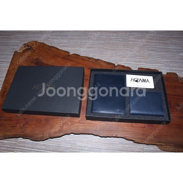 (미사용) 혼마 가죽 여권지갑 명함지갑 셋트 골프--1