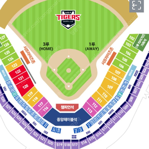 8월3일 일 챔필전 기아vs한화 3루응원단 바로위 3루ev3 4연석 판매