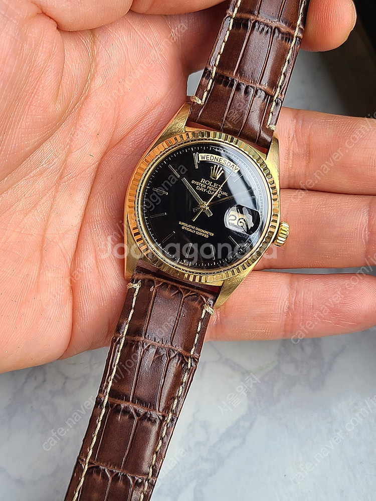 [정품] 롤렉스 데이데이트 36 블랙 18K 옐로우골드 금통 빈티지 (Rolex Day-Date 36 18K Sol...--6