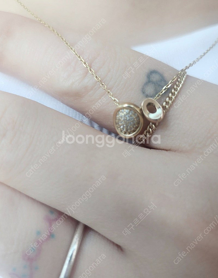 14k 귀걸이 목걸이 주얼리 세트 3.88g--3