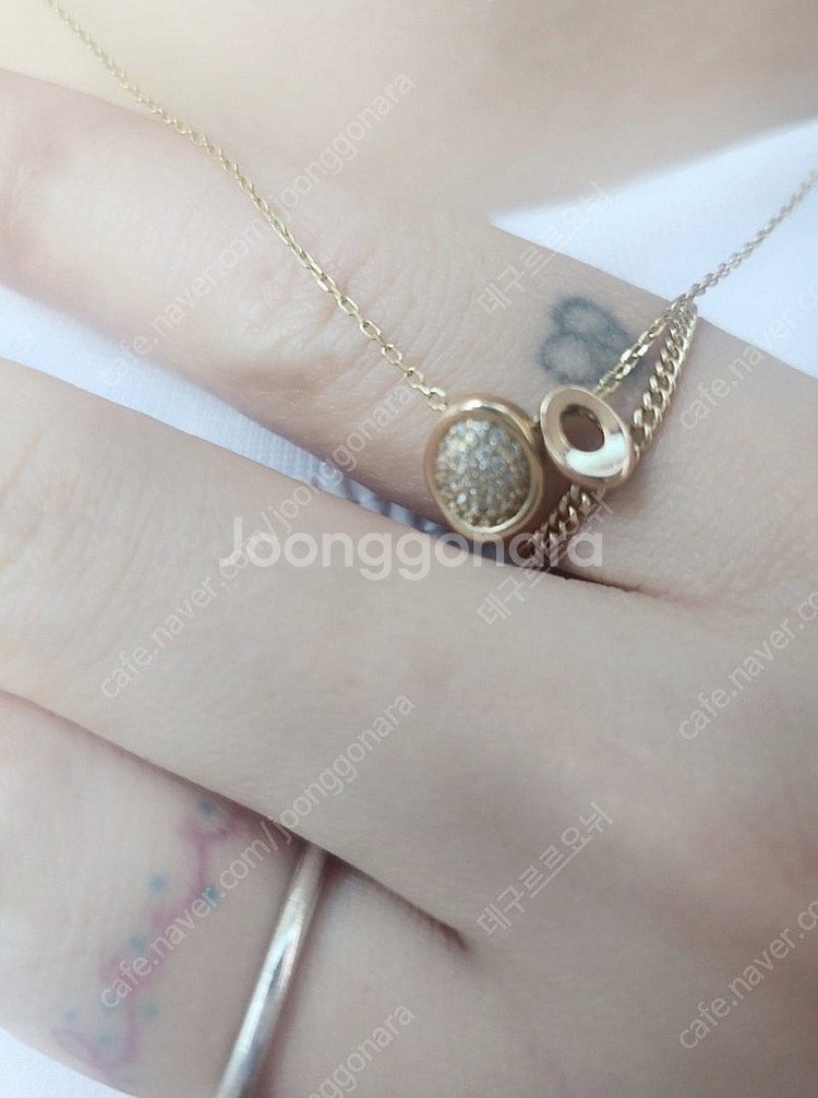 14k 귀걸이 목걸이 주얼리 세트 3.88g--4