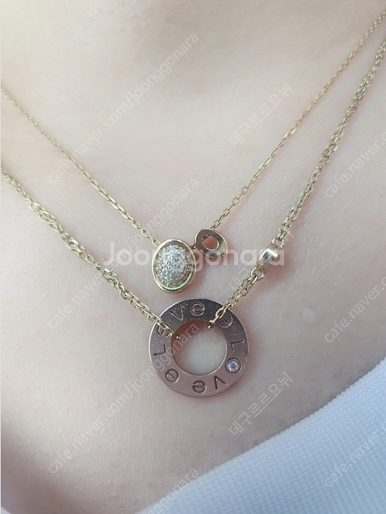 14k 귀걸이 목걸이 주얼리 세트 3.88g--5